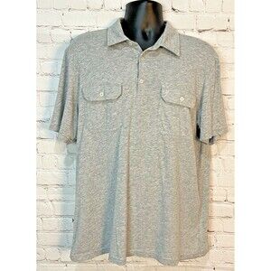 "Michael Kors" Gray Button‎ Up Collar Short Sleeve Shirt (Size Large)